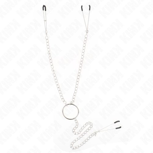 KINK Triple – hármas csikló- és mellbimbó csipesz lánccal