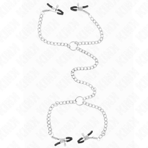 KINK – 4 láncos mellbimbócsipesz 32 cm-es láncokkal