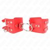 KINK - állítható piros csuklószorítók gyűrűvel és tüskékkel