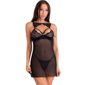   LIVCO CORSETTI FASHION – érzéki fekete chemise és tanga L/XL