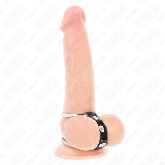 KINK – dupla fém péniszgyűrű bőr kapcsolattal