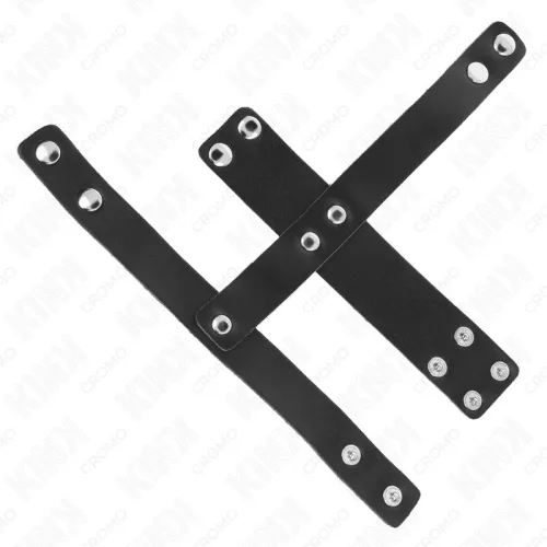 KINK - bőrből készült péniszgyűrű állítható golyóválasztóval