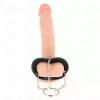 KINK – fém péniszgyűrű bőr övvel és 7 cm lánccal