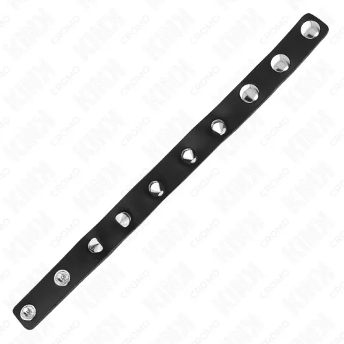 KINK – bőrből készült péniszgyűrű piros béléssel
