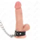 KINK - bőr péniszgyűrű szíjjal és fémpánttal