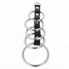 KINK – fém péniszgyűrűk bőrkötéssel, 3,2-5 cm