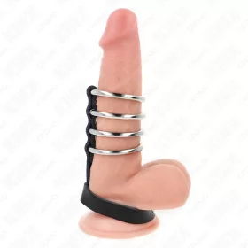   KINK – fém péniszgyűrűk bőrszíjjal és nyomásos zárszerkezettel