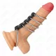 KINK – bőrrel összekötött fém péniszgyűrűk (3,7–5 cm)