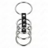 KINK – bőrrel összekötött fém péniszgyűrűk (3,7–5 cm)
