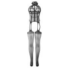 SUBBLIME - csipkés, nyitott testharisnya fekete, egy méret