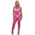 SUBBLIME - csipkés, nyitott bodystocking, magas nyakú, rózsaszín