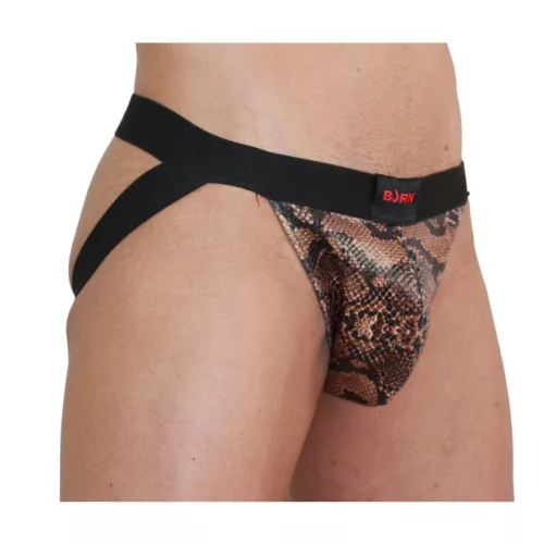 BURN - 002 JOCK SNAKE BLACK L – érzéki fekete jock fehérnemű
