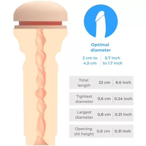 KIIROO Feel Stroker Extra Tight Butt Flesh - Maszturbátor Extra szűk anális élmény 22 cm fekete