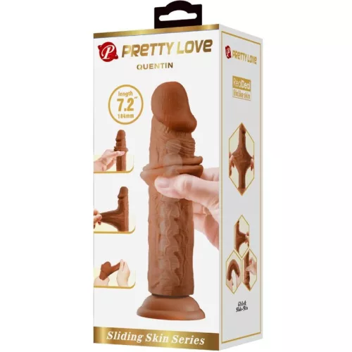Pretty Love - Quentin - 18 cm élethű dildó barna
