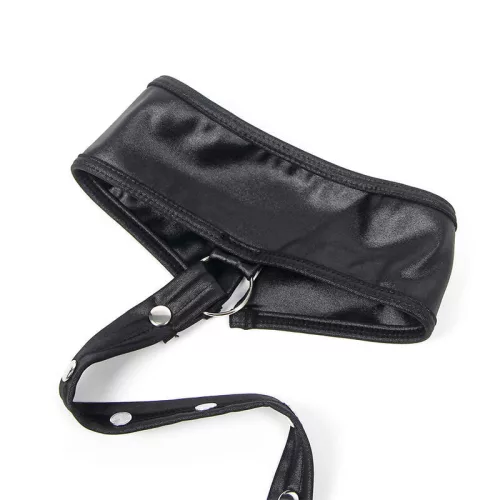 SUBBLIME – fekete bőr bondage ruha S/M méretben