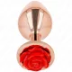 KINK – elegáns piros rózsás anális dildó rose gold színben