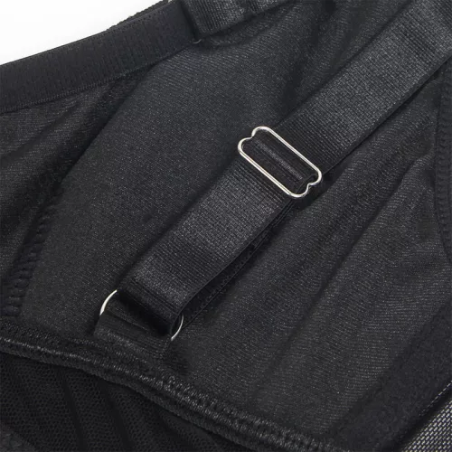 SUBBLIME – fekete bondage melltartó és harisnyatartó szett L/XL