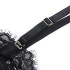 SUBBLIME – elegáns fekete csipkés bodystocking masnikkal L/XL