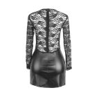 SUBBLIME - fekete csipkés, hosszú ujjú ruha L/XL