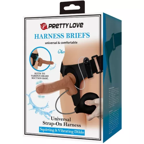 PRETTY LOVE – vibráló és spriccelő dildós hámnadrág