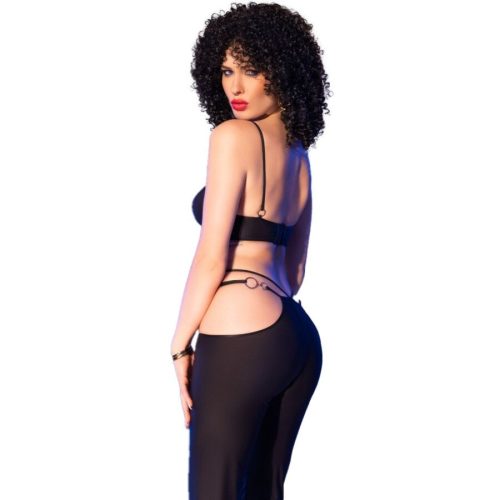 CHILIROSE - fekete topp és leggings arany kiegészítőkkel