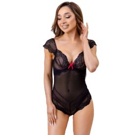 LIVCO CORSETTI FASHION - Evelin csipkés body fekete S/M