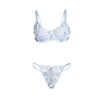 SUBBLIME - virágmintás melltartó és tanga szett, égkék L/XL