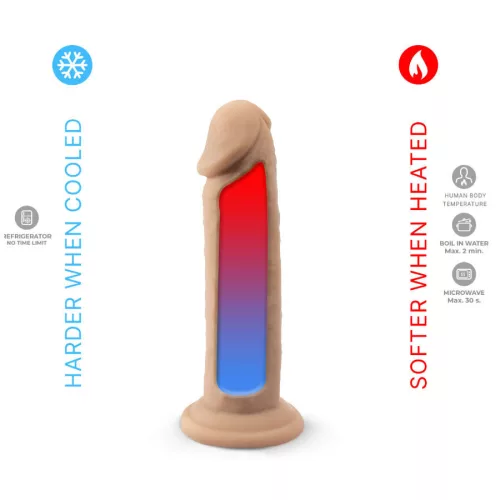 Silexd Dildó Termoreaktív, Realisztikus 15,4 cm Bőrszínű