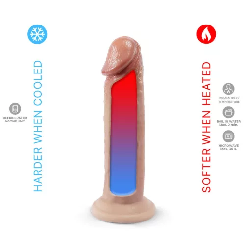 Silexd Dildó Termoreaktív szilikon, Realisztikus tapintás 19 cm hús színű