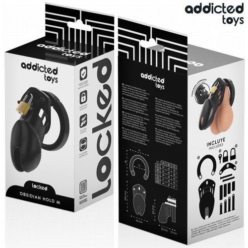 ADDICTED TOYS LOCKED - obsidian pénisz ketrec M méret