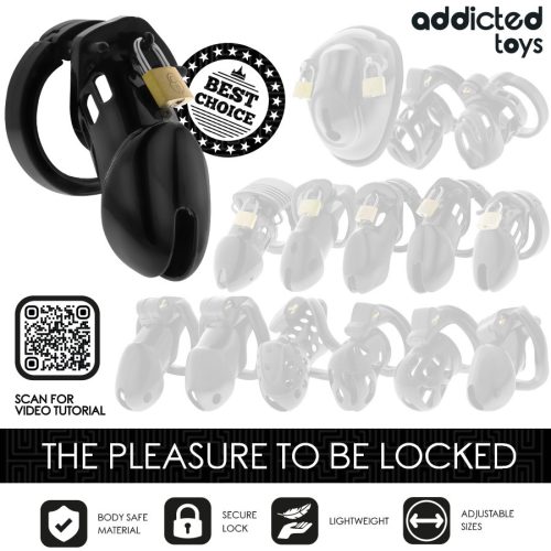 ADDICTED TOYS LOCKED - obsidian pénisz ketrec M méret