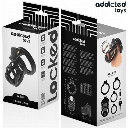 ADDICTED TOYS LOCKED – szilikon pénisz ketrec 8,5 cm