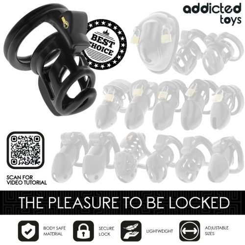 ADDICTED TOYS LOCKED – szilikon pénisz ketrec 8,5 cm