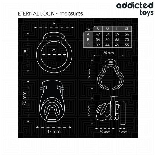 ADDICTED TOYS LOCKED – örök zár pénisz ketrec 9 cm