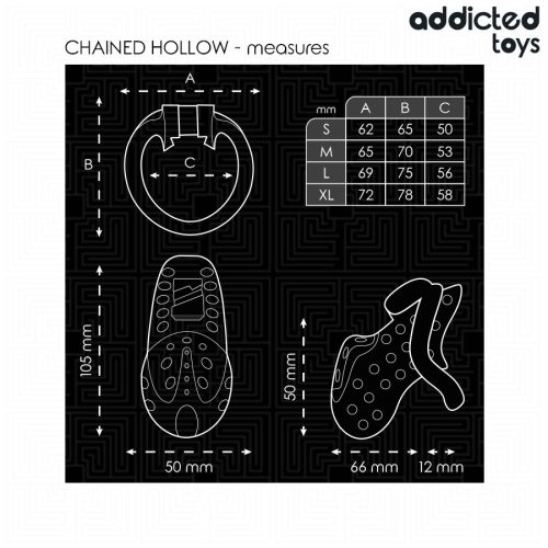 ADDICTED TOYS LOCKED – láncos pénisz ketrec 10,5 cm