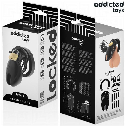 ADDICTED TOYS LOCKED - obsidián pénisz ketrec (S méret)