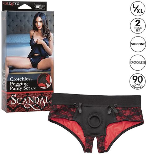 CALEXOTICS - Scandal - dildós, nyitott bugyi szett L/XL