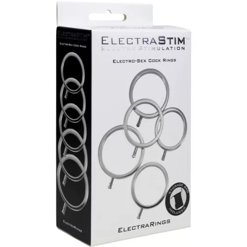 Electrastim – fém péniszgyűrűk szett, 5 db