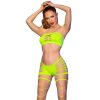 CHILIROSE - Neon zöld top és short szett S/M