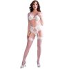 CHILIROSE – melltartó, harisnyakötő, tanga és csipkés harisnya szett