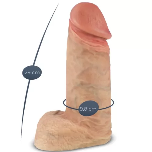 Silexd Dildó Realisztikus, Vízhatlan, Tapadókoronggal 28 cm természetes színű