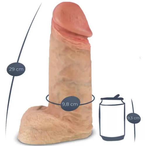 Silexd Dildó Realisztikus, Vízhatlan, Tapadókoronggal 28 cm természetes színű