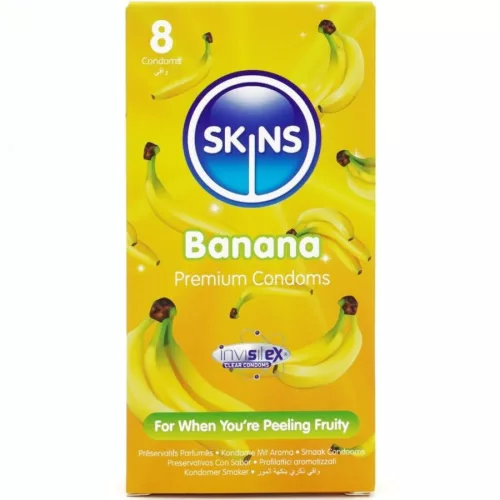 SKINS – prémium banán ízű óvszer csomag (8 db)