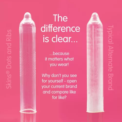 SKINS - Prémium óvszerek csomag 4, pontokkal és redőkkel