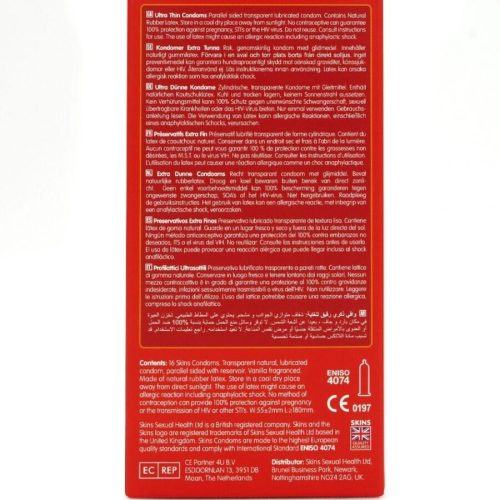 SKINS – ultra vékony prémium óvszerek, 16 db-os csomag