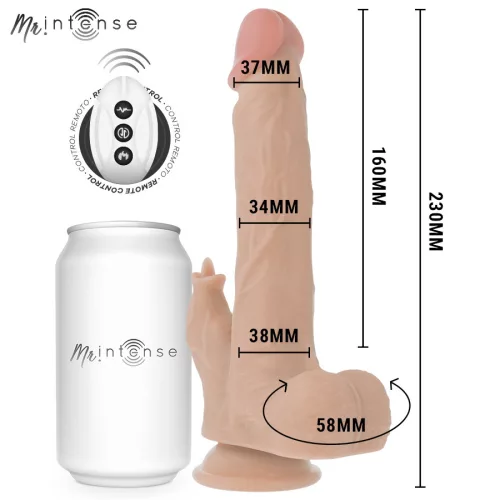 MR INTENSE - távirányítós realista pénisz vibrátor 23 cm