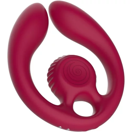 Snail Vibe Páros stimulátor Távirányítós, 3 motoros, 5 sebesség, Vízálló Burgundi