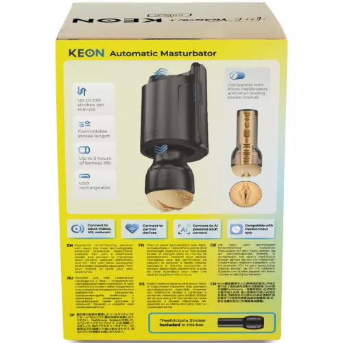 Kiiroo Maszturbátor Automata, Wi-Fi, Bluetooth 23 cm Fekete-fehér