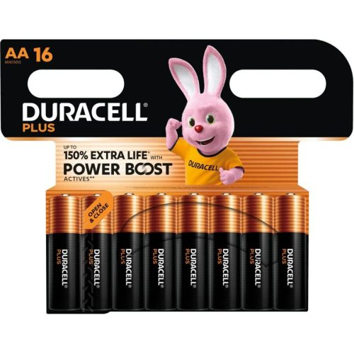 Duracell Plus Power – AA 16 db elem, megnövelt teljesítmény