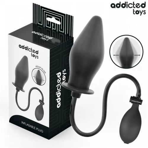 Addicted Toys Anál plug Felfújható, P-pont stimuláló Szilikon fekete